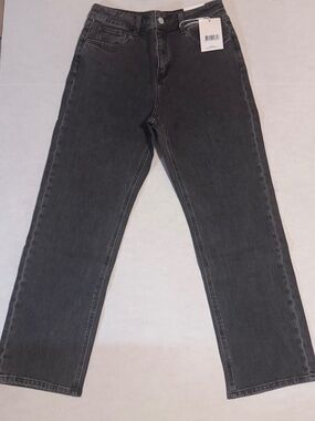 Easy Clothes High Waisted Ankle Straight US 32 Eur 42 UK 14 Black Jeans